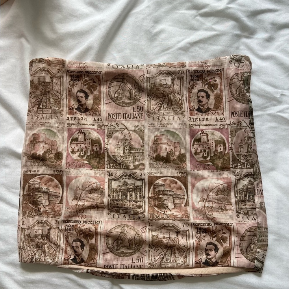 Vintage Stamp Print Skirt